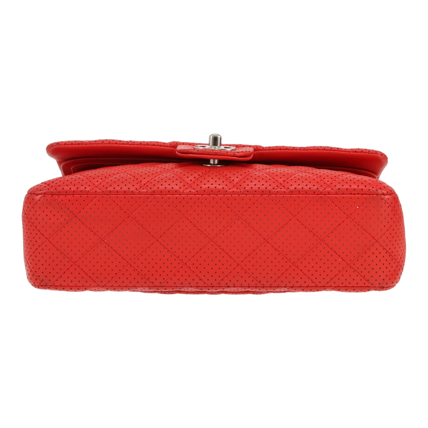 Borsa Chanel  Timeless Classic in pelle trapuntata traforata rossa - Detail D1