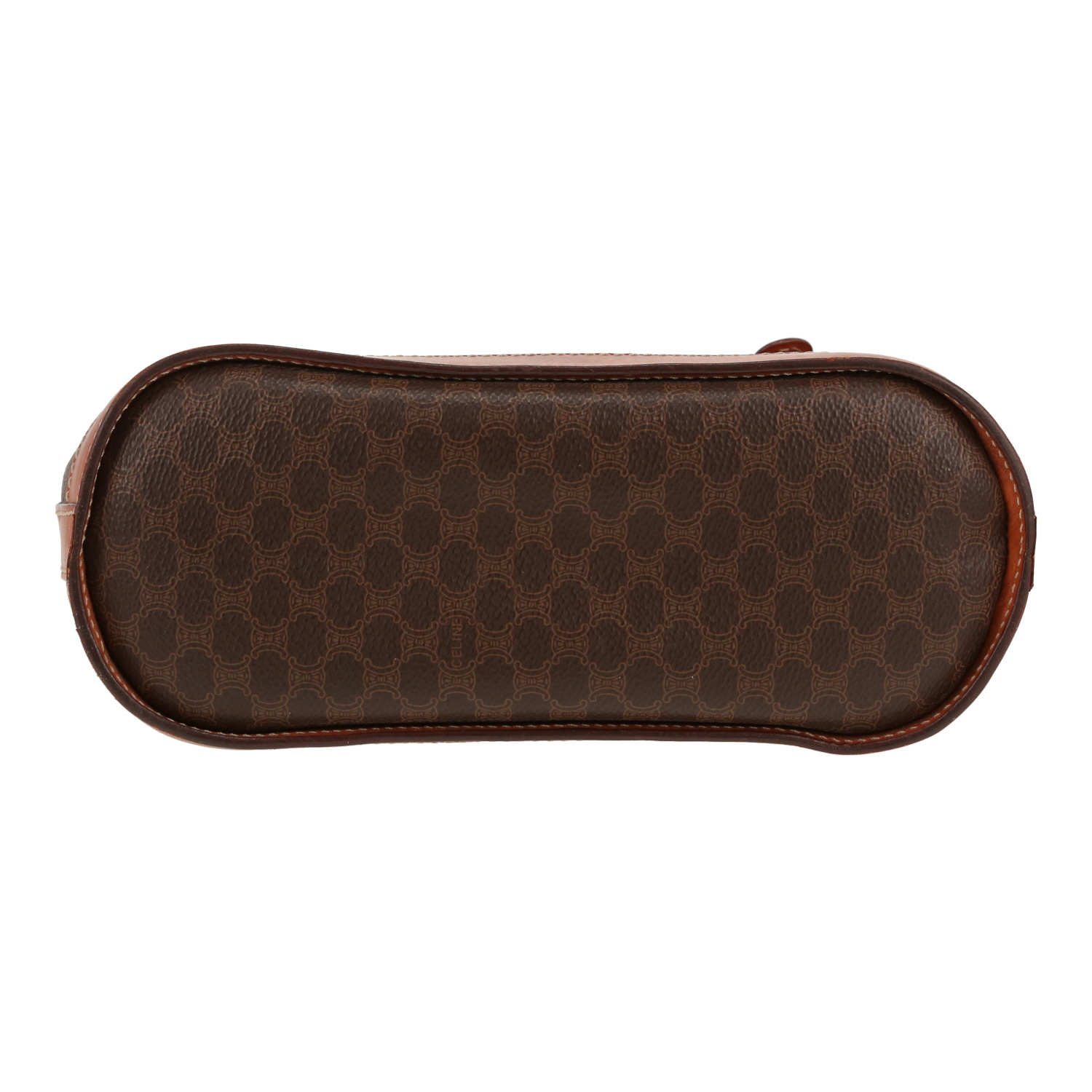 Borsa Celine  Vintage in tela "Triomphe" marrone e pelle marrone - Detail D1