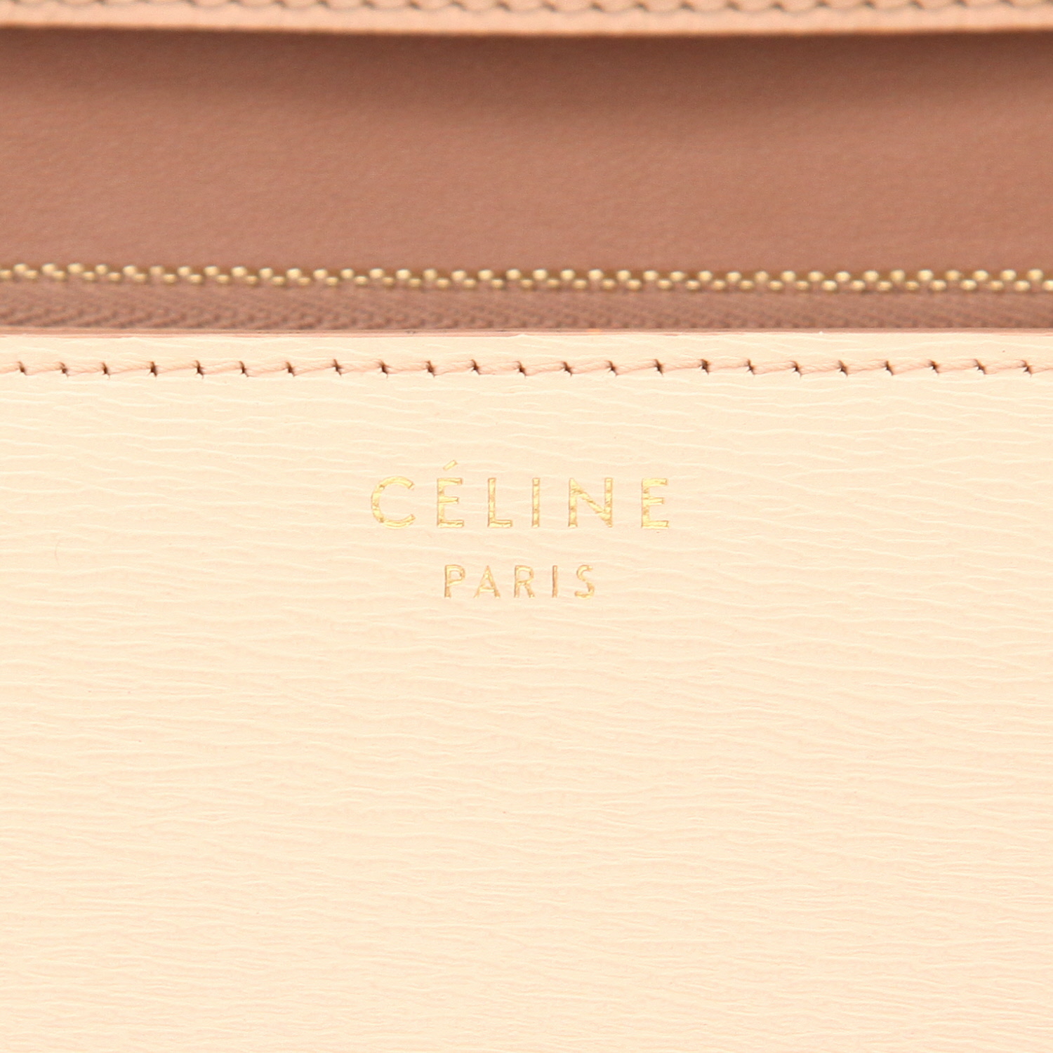 Sac bandoulière Celine  Classic Box en cuir beige - Detail D2