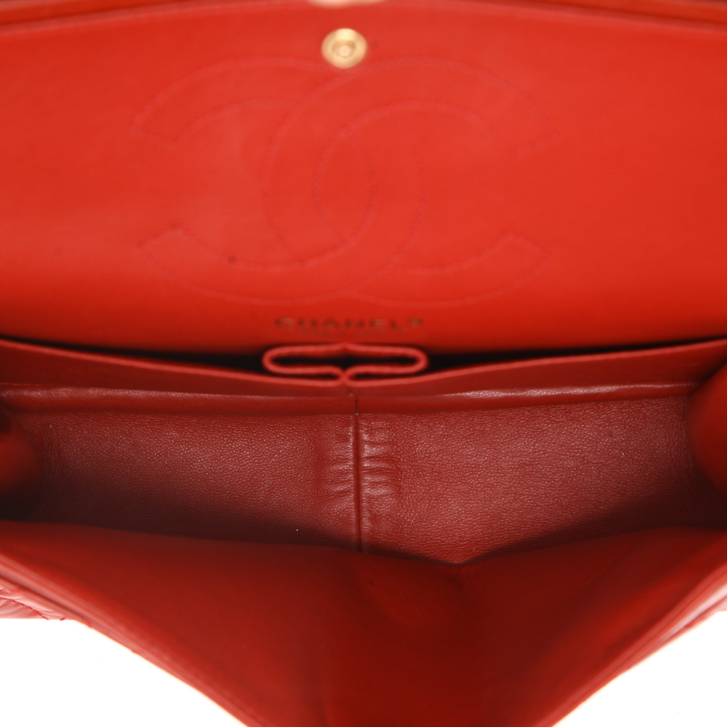 Borsa a tracolla Chanel  2.55 in pelle trapuntata rossa - Detail D3