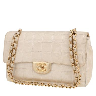 Chanel  Timeless handbag  in beige iridescent canvas