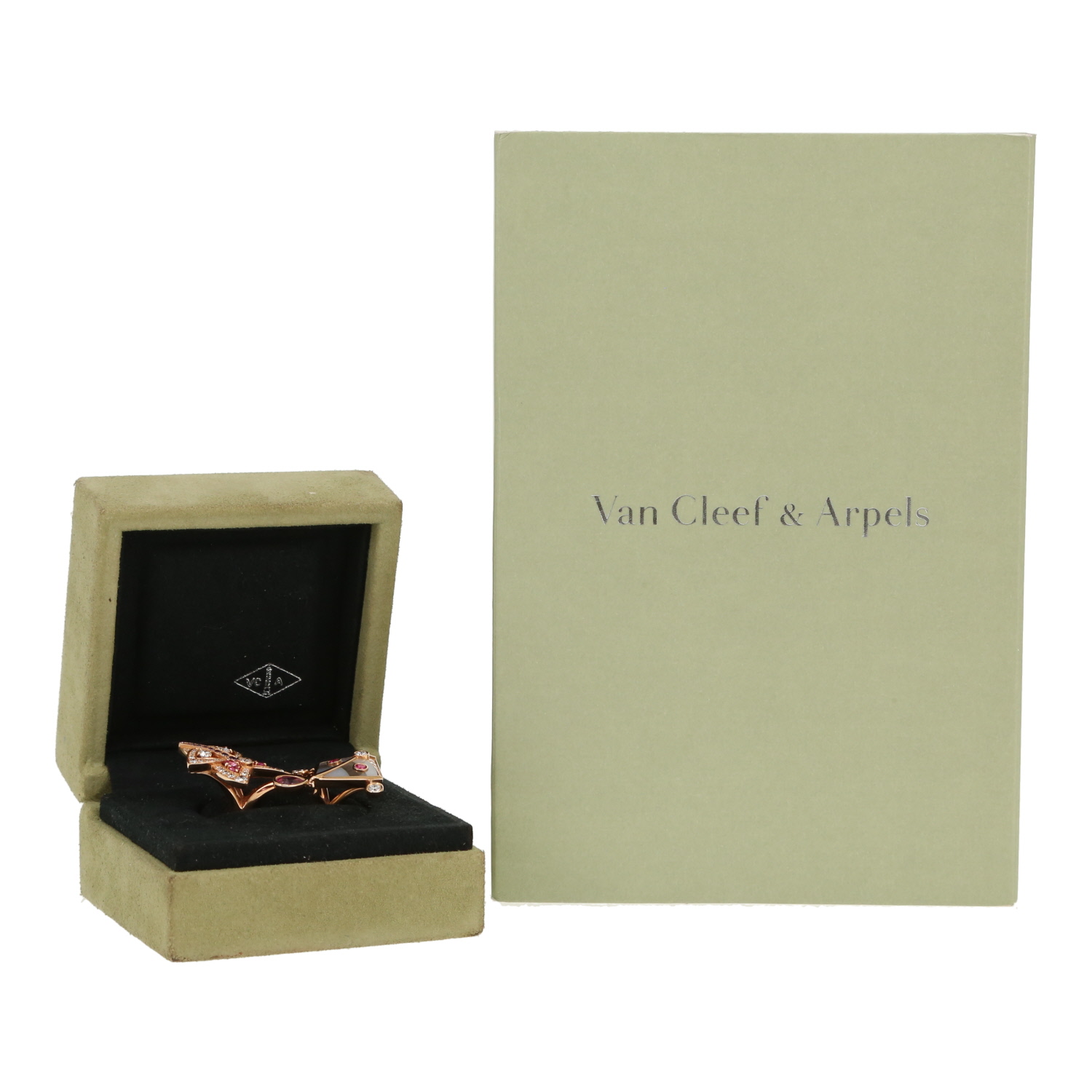 Bague ouverte Van Cleef & Arpels Cerfs-Volants en or rose, diamants et saphirs de couleur - Detail D2