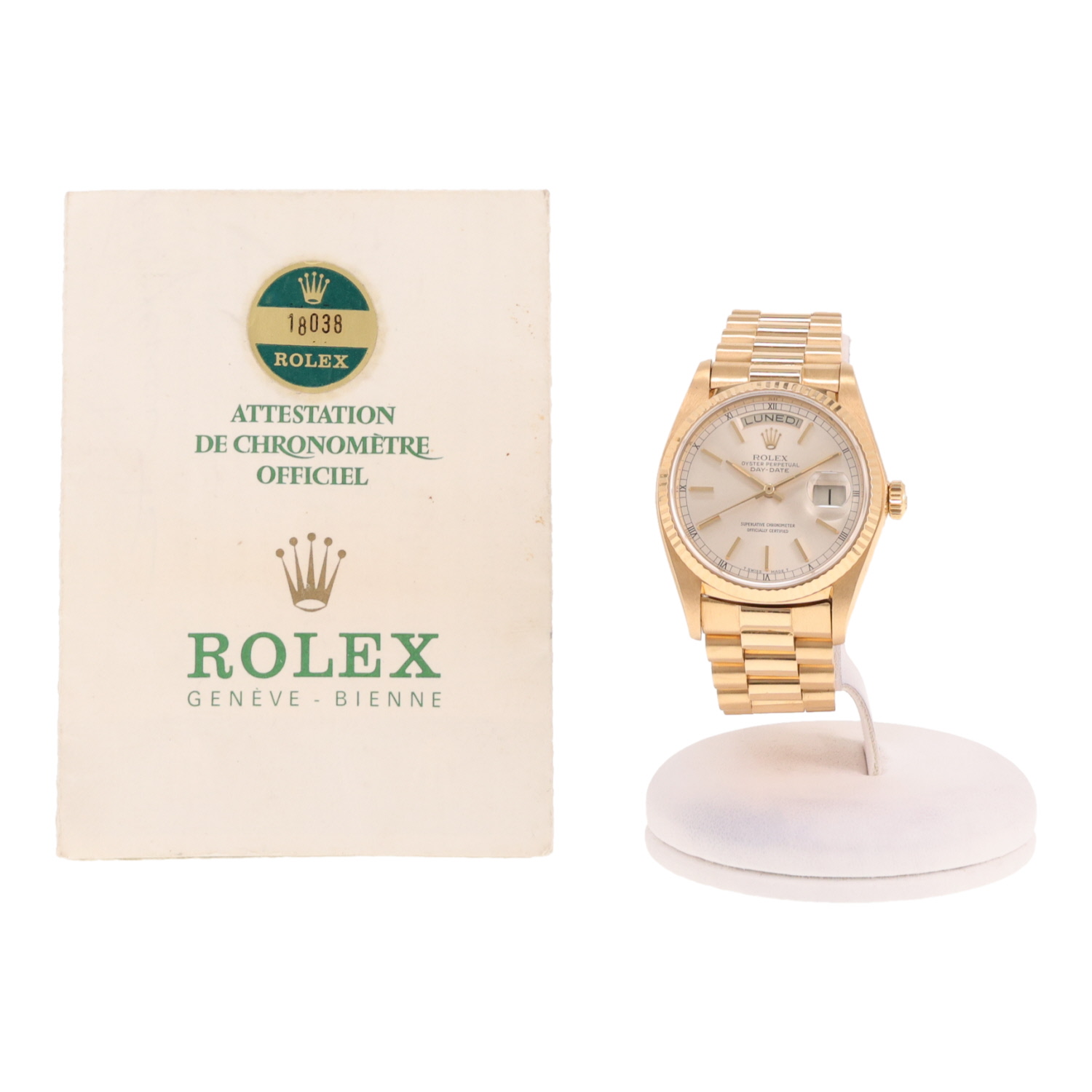 Orologio Rolex Day-Date in oro giallo Ref: Rolex - 18038  Circa 1977