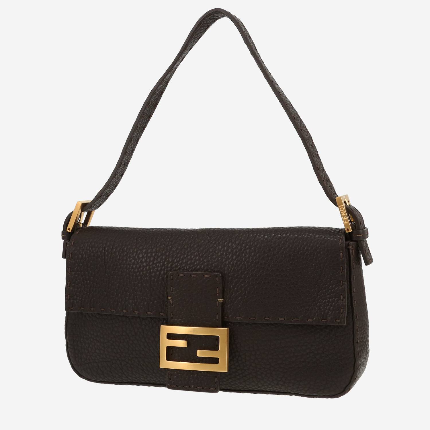 Borsa Fendi  Baguette in pelle martellata marrone