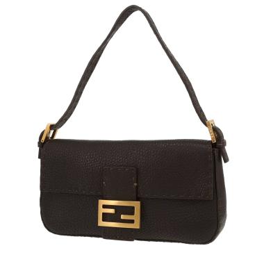 Sac à main Fendi  Baguette en cuir grainé marron