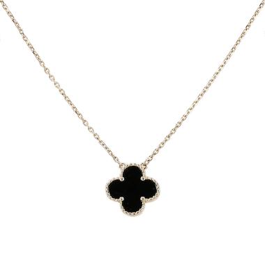 Van Cleef & Arpels Vintage Alhambra necklace in yellow gold and onyx