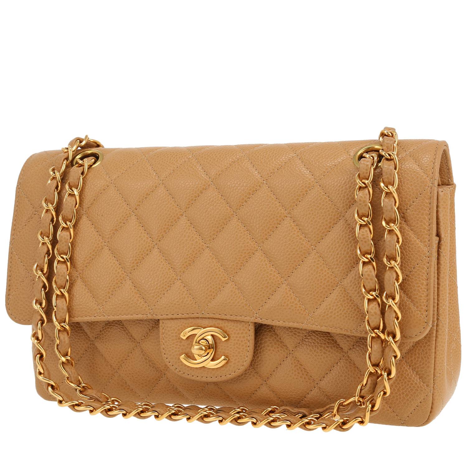 Sac Chanel Timeless Classic matelassé beige 2002 occasion
