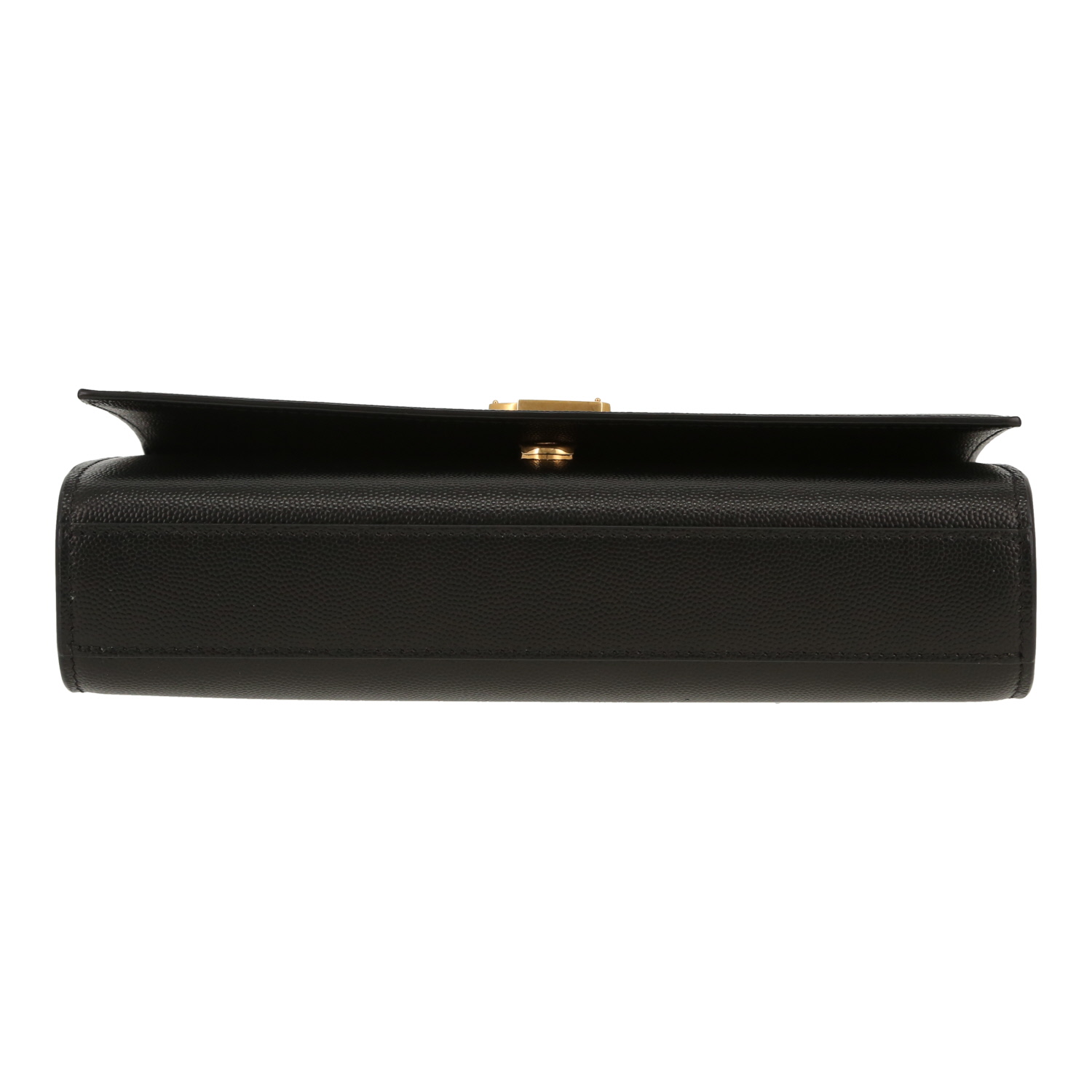 Bolso bandolera Saint Laurent  Kate modelo mediano  en cuero granulado negro - Detail D1