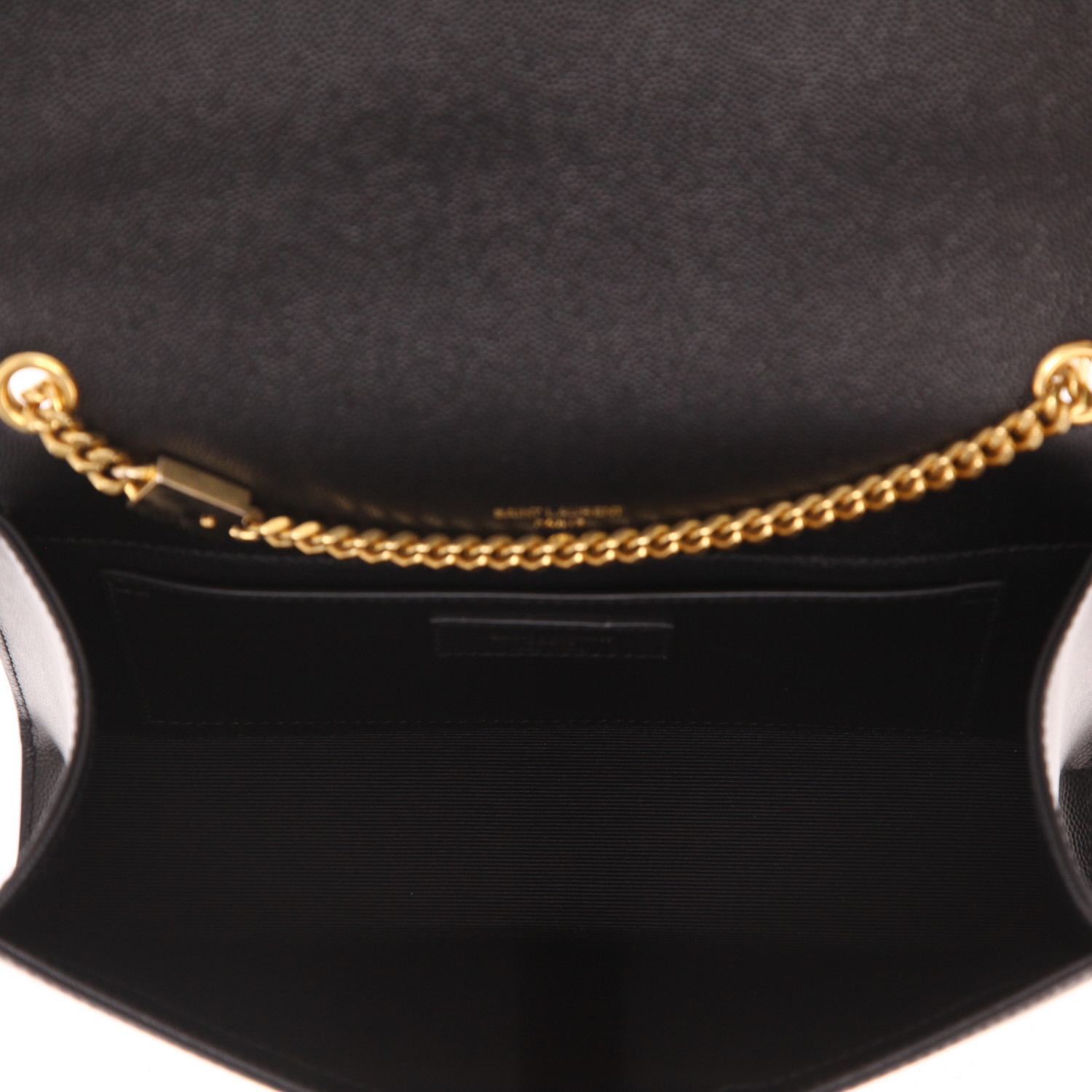 Borsa a tracolla Saint Laurent  Kate modello medio  in pelle martellata nera - Detail D3