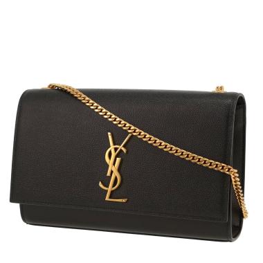 Borsa a tracolla Saint Laurent  Kate modello medio  in pelle martellata nera