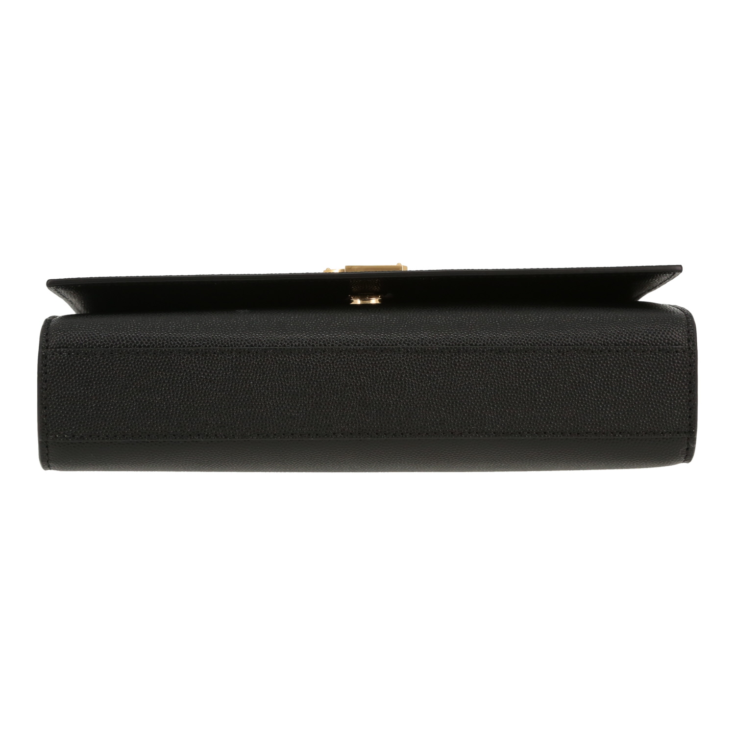 Sac bandoulière Saint Laurent  Kate moyen modèle  en cuir grainé noir - Detail D1