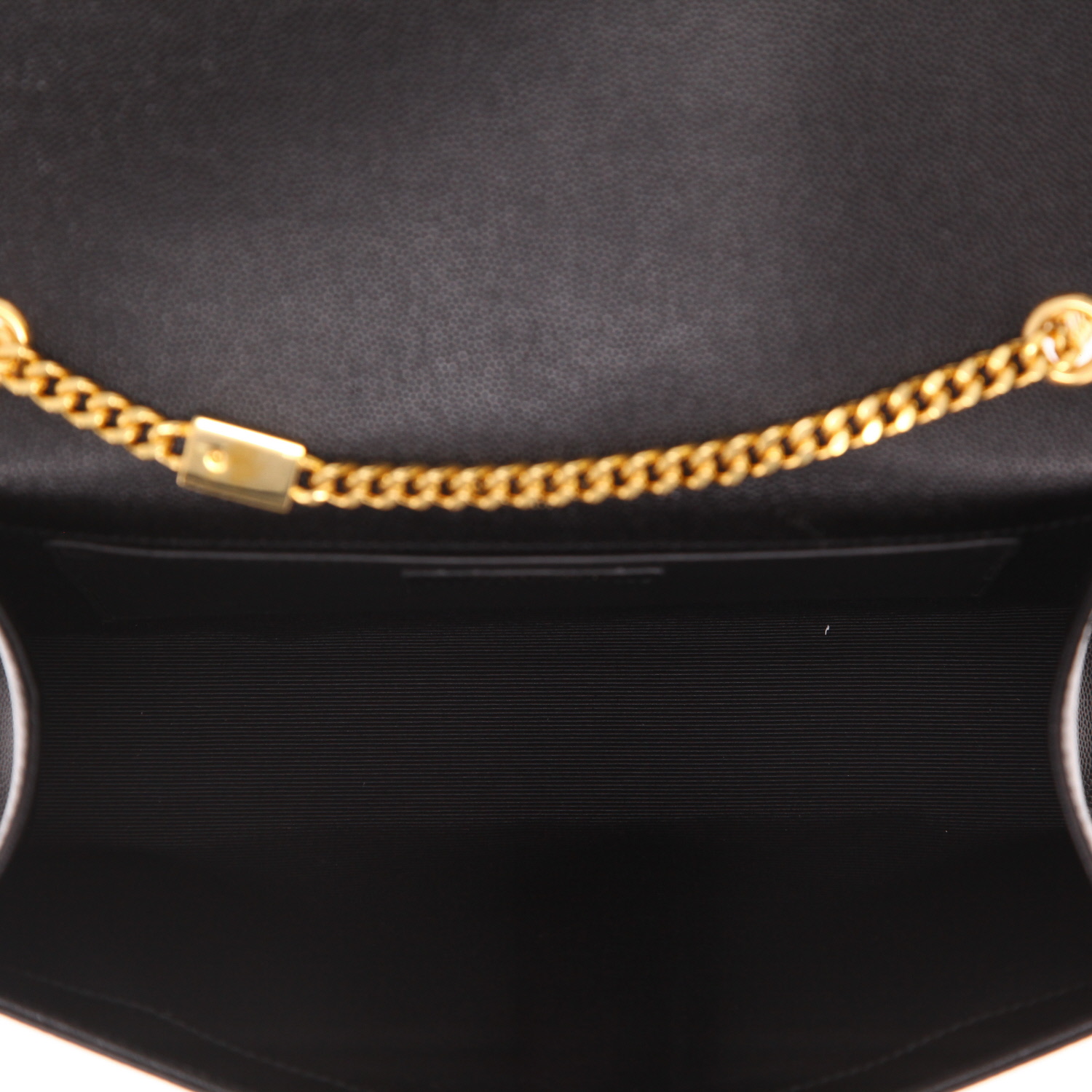 Saint Laurent  Kate medium model  shoulder bag  in black grained leather - Detail D3