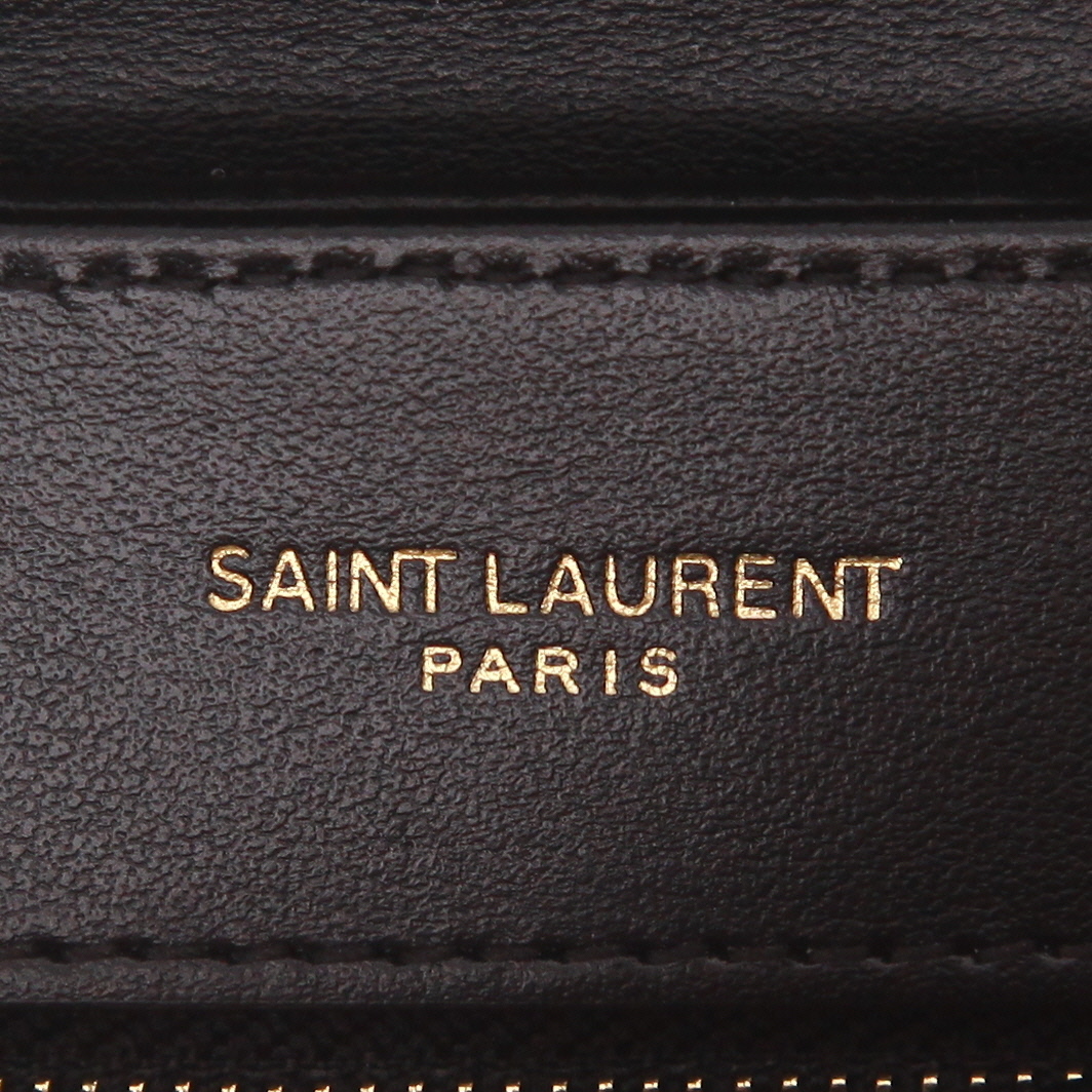 Sac bandoulière Saint Laurent  Toy Loulou en cuir matelassé chevrons noir - Detail D2