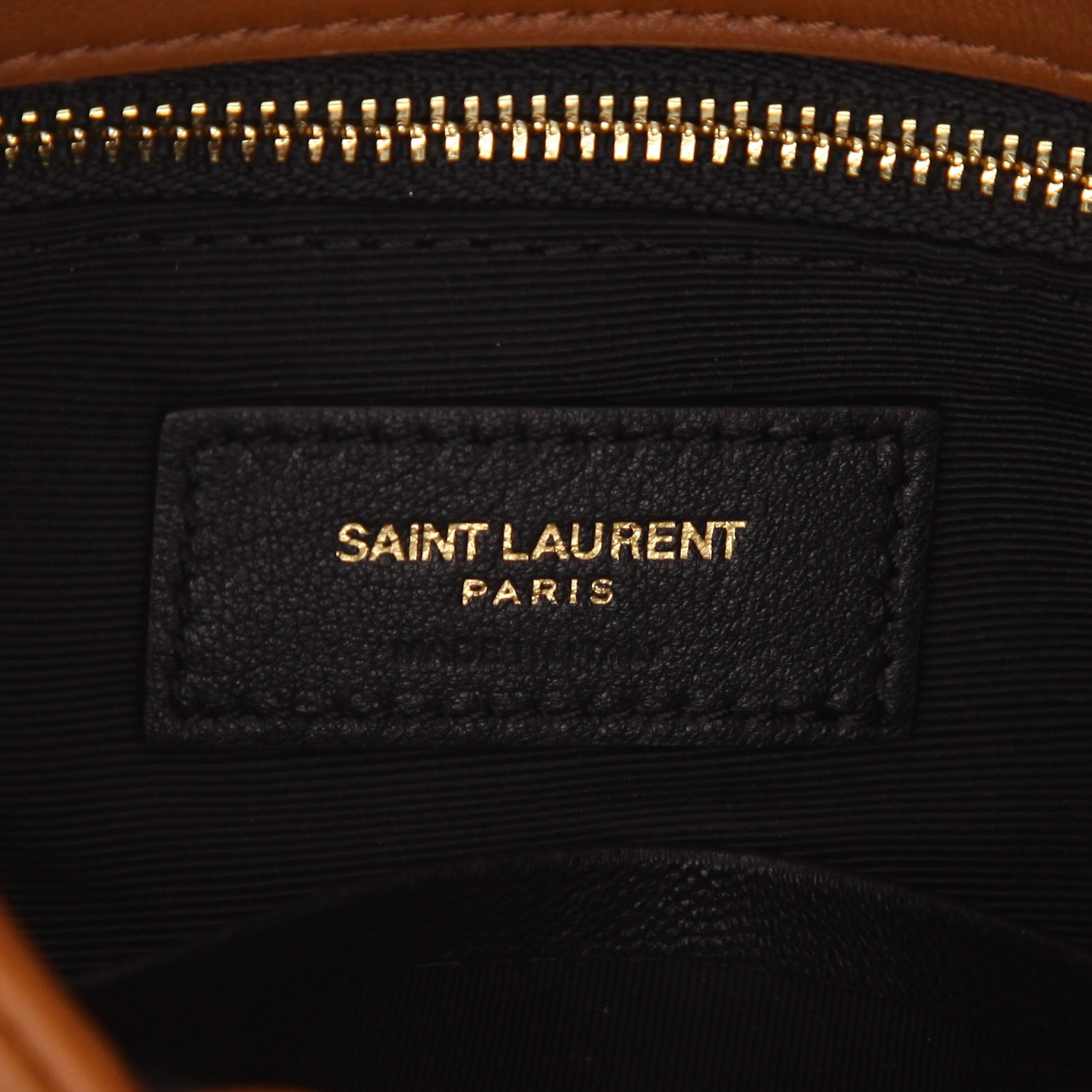 Sac bandoulière Saint Laurent   petit modèle  en cuir matelassé marron-havane - Detail D2