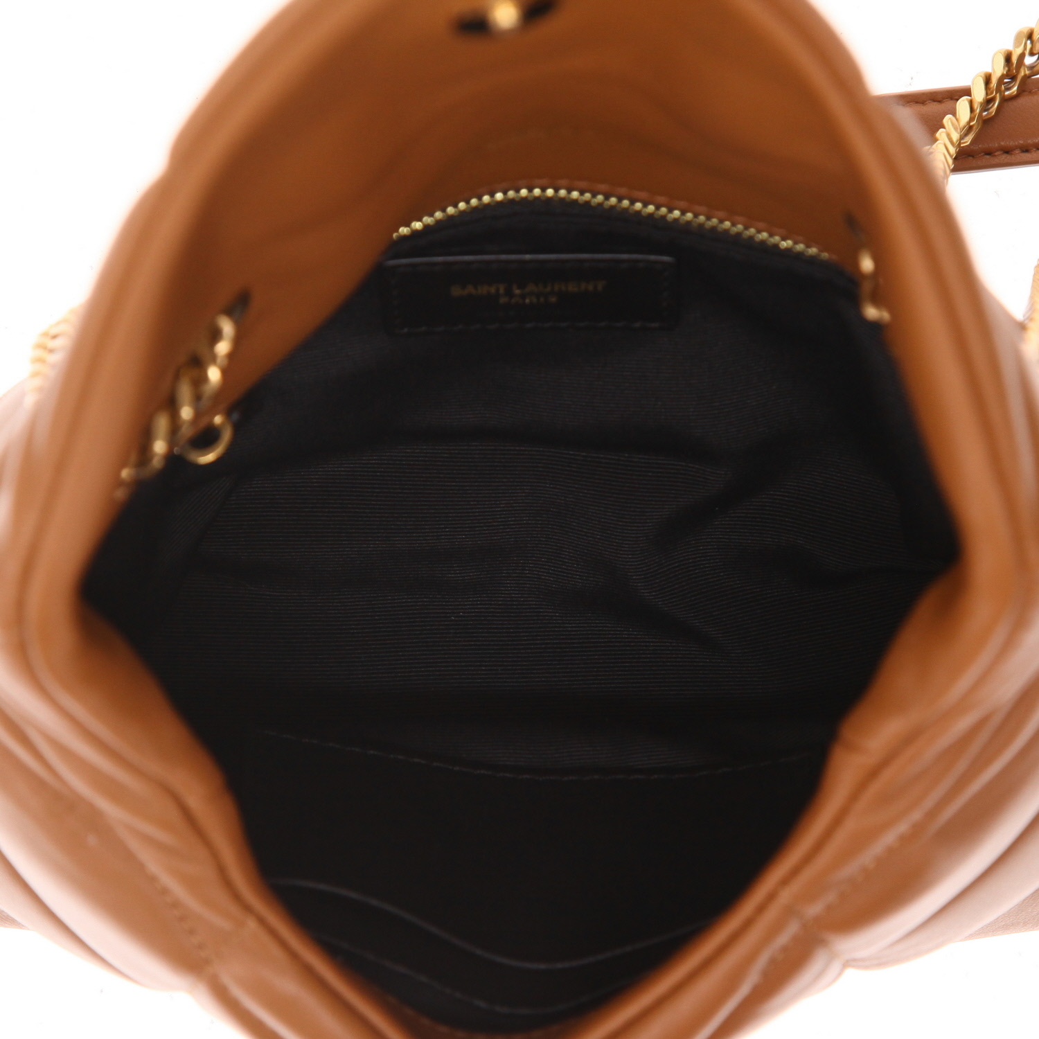 Bolso bandolera Saint Laurent  Toy modelo pequeño  en cuero acolchado color habano - Detail D3