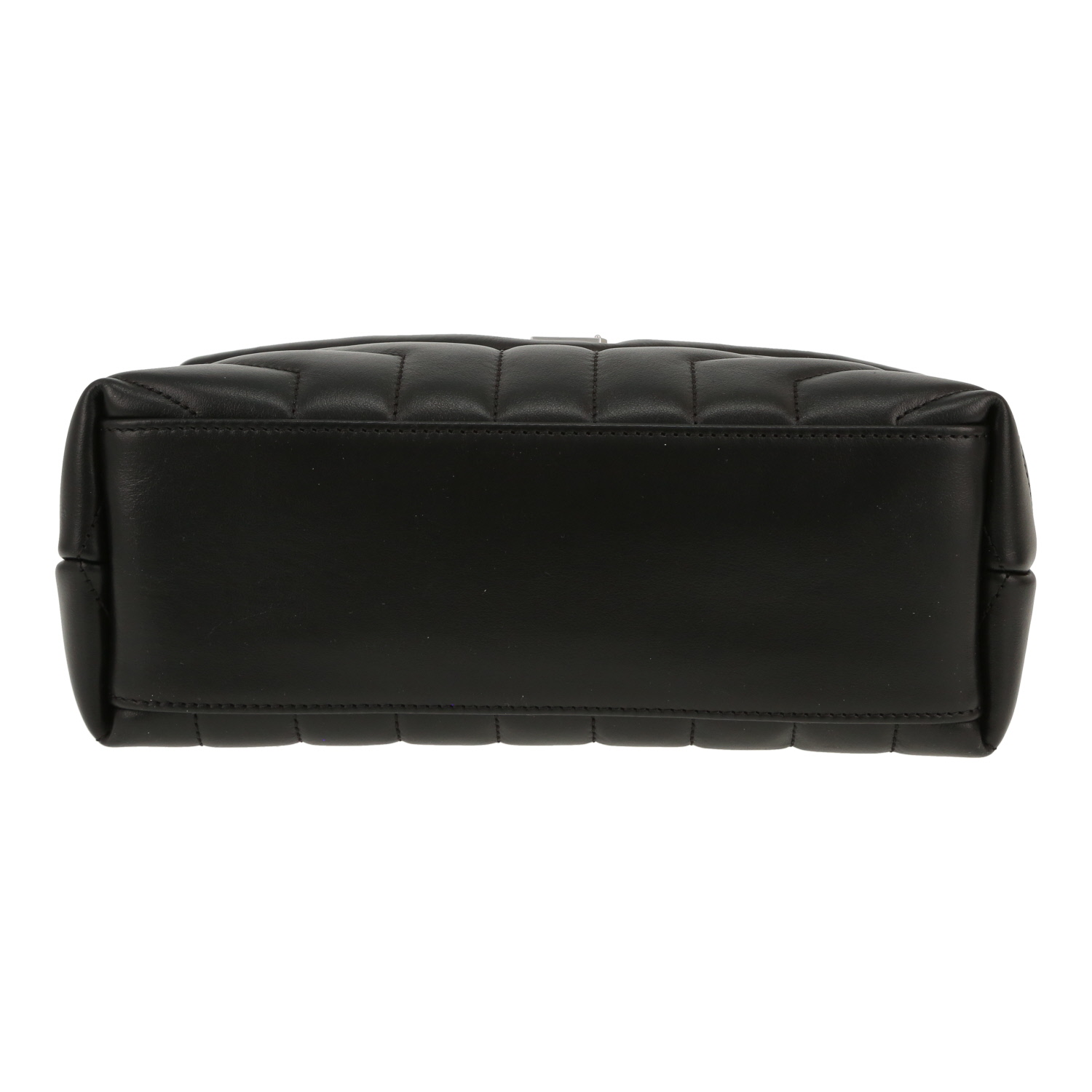 Bolso bandolera Saint Laurent  Loulou modelo pequeño  en cuero acolchado con motivos de espigas negro - Detail D1