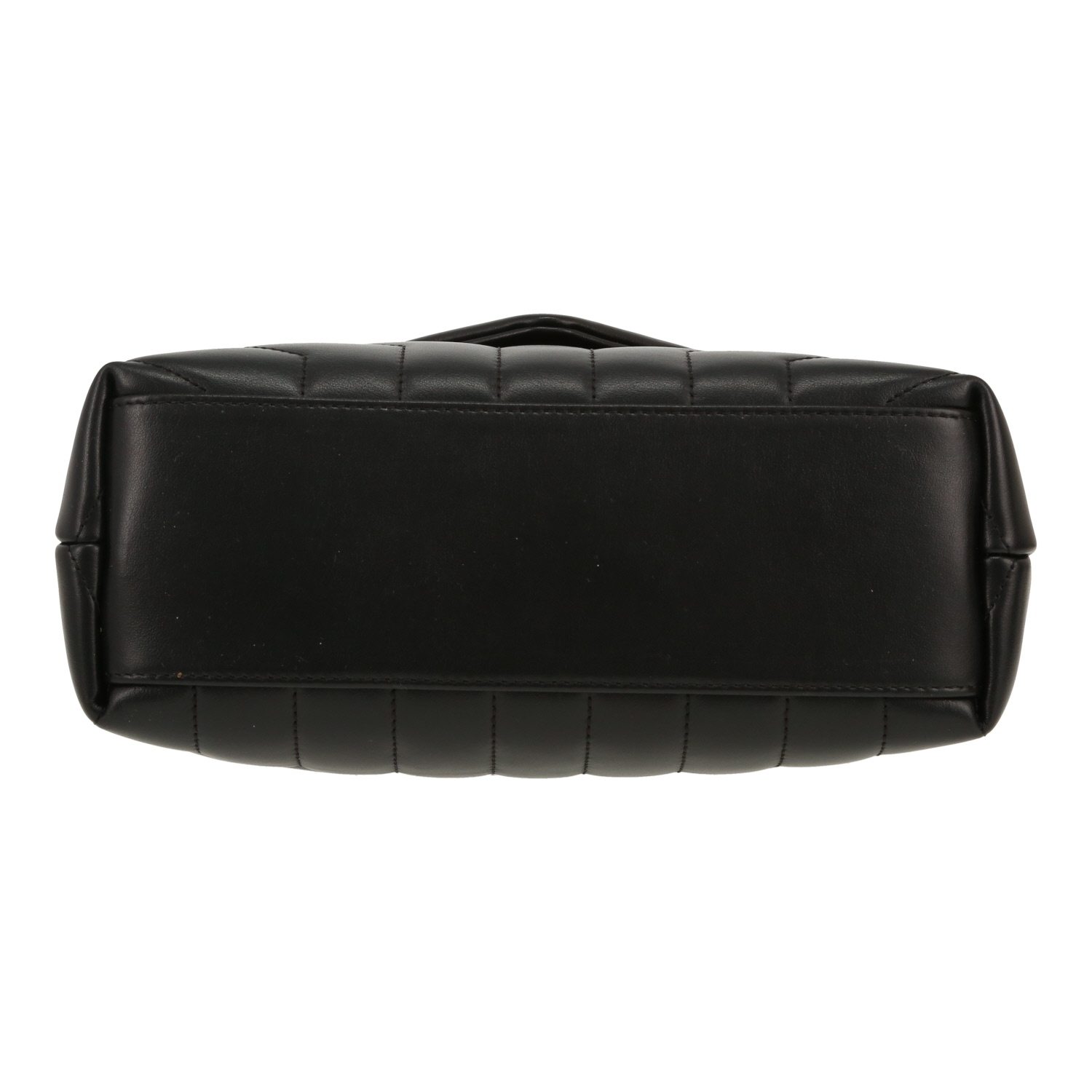 Sac bandoulière Saint Laurent  Loulou petit modèle  en cuir matelassé chevrons noir - Detail D1