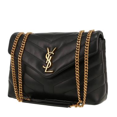 Saint Laurent  Loulou small model  shoulder bag  in black chevron quilted leather