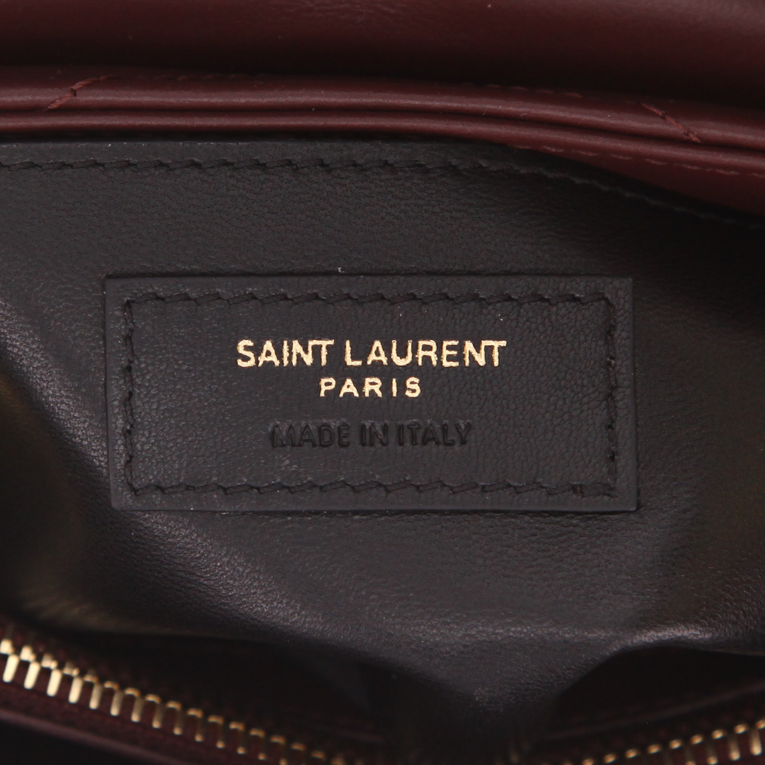 Borsa a tracolla Saint Laurent  Loulou modello piccolo  in pelle trapuntata a zigzag bordeaux - Detail D2