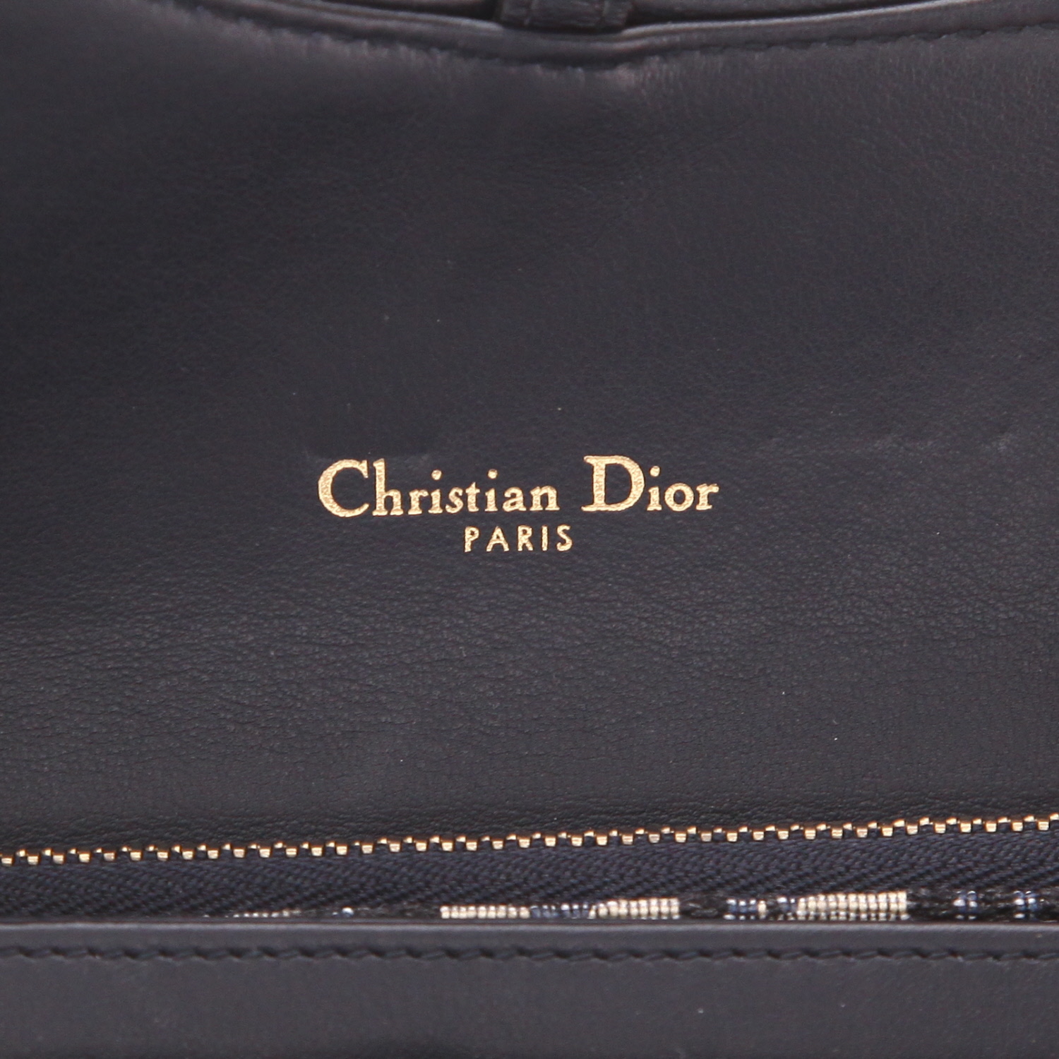 Dior  Pochette Saddle shoulder bag  in navy blue monogram canvas Oblique  and navy blue leather - Detail D2