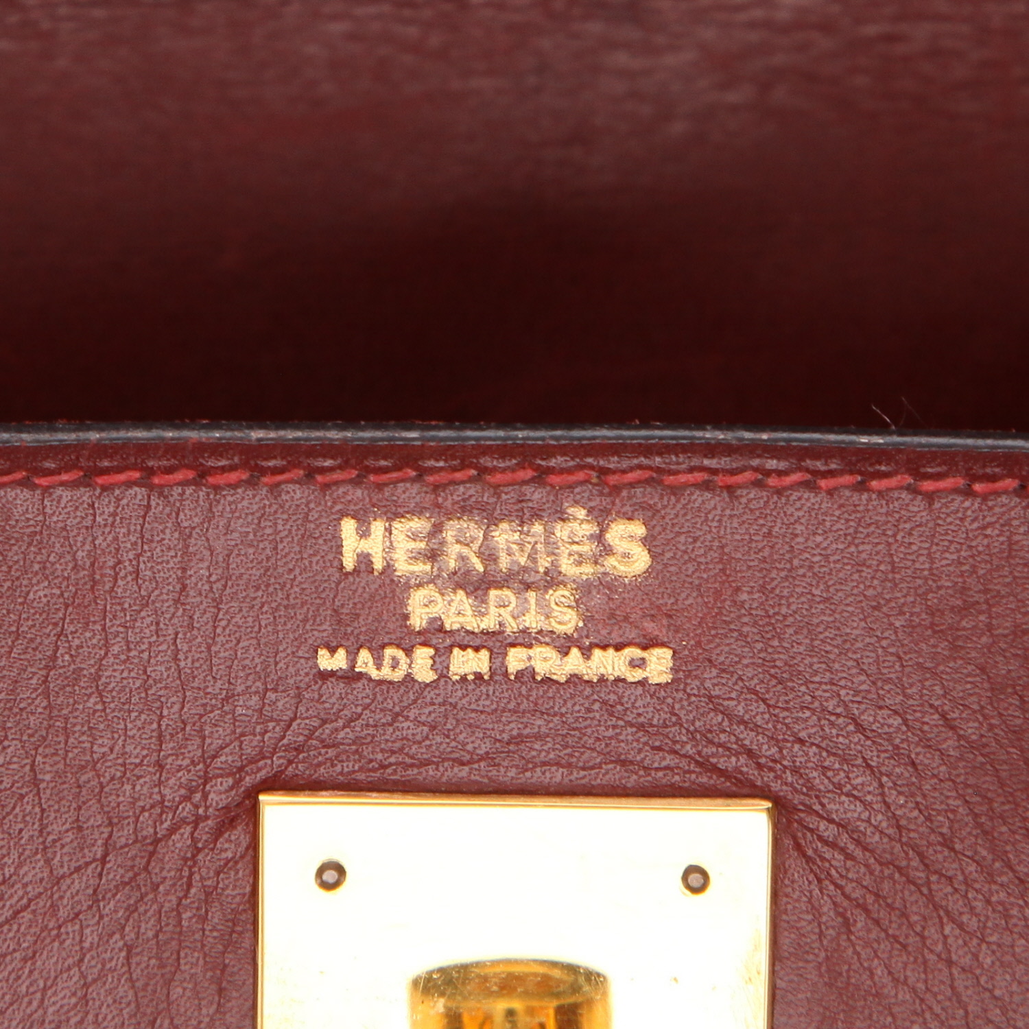 Hermès Kelly 32 cm handbag in red H box leather - Detail D2