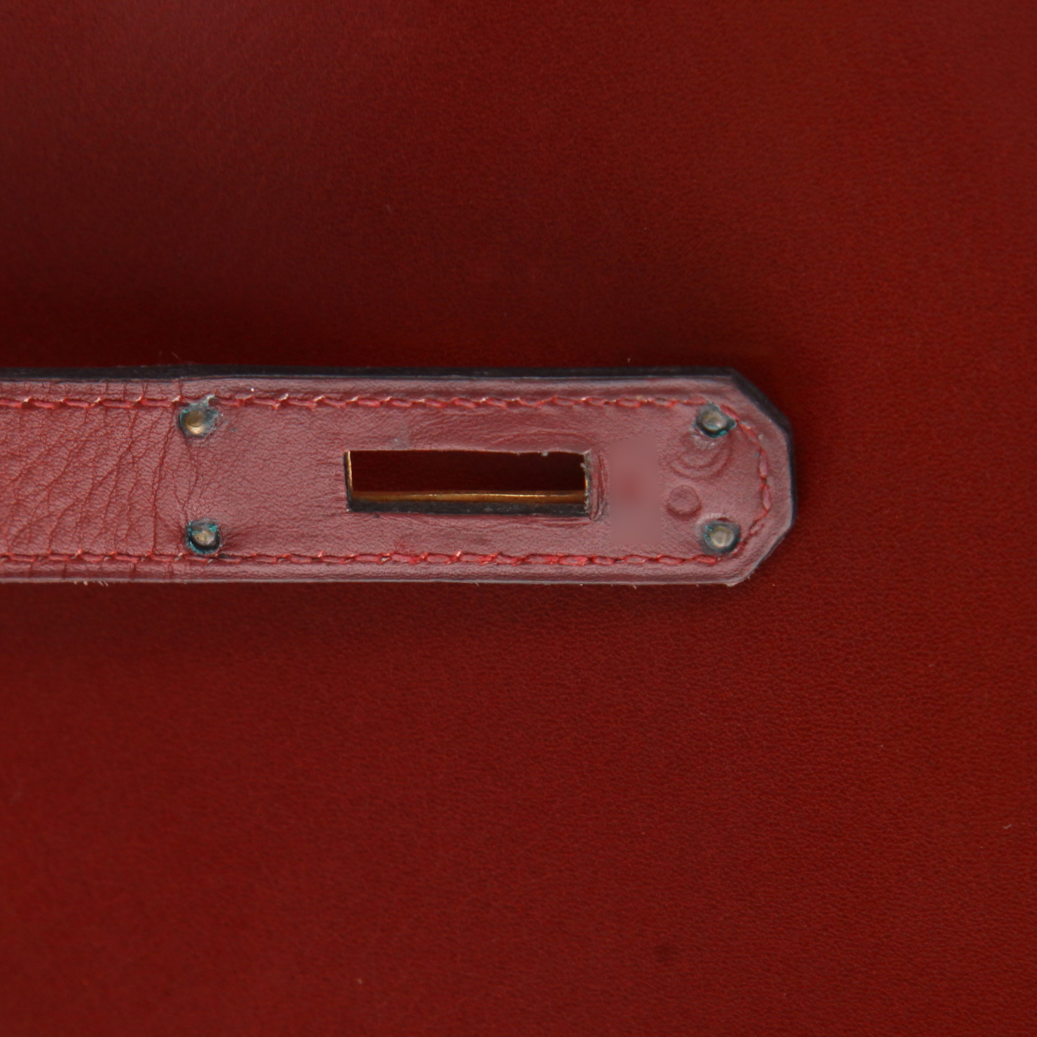 Hermès Kelly 32 cm handbag in red H box leather - Detail D4