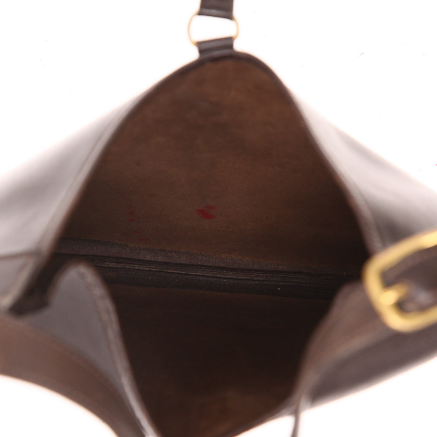 Hermès  Trim shoulder bag  in brown box leather - Detail D3