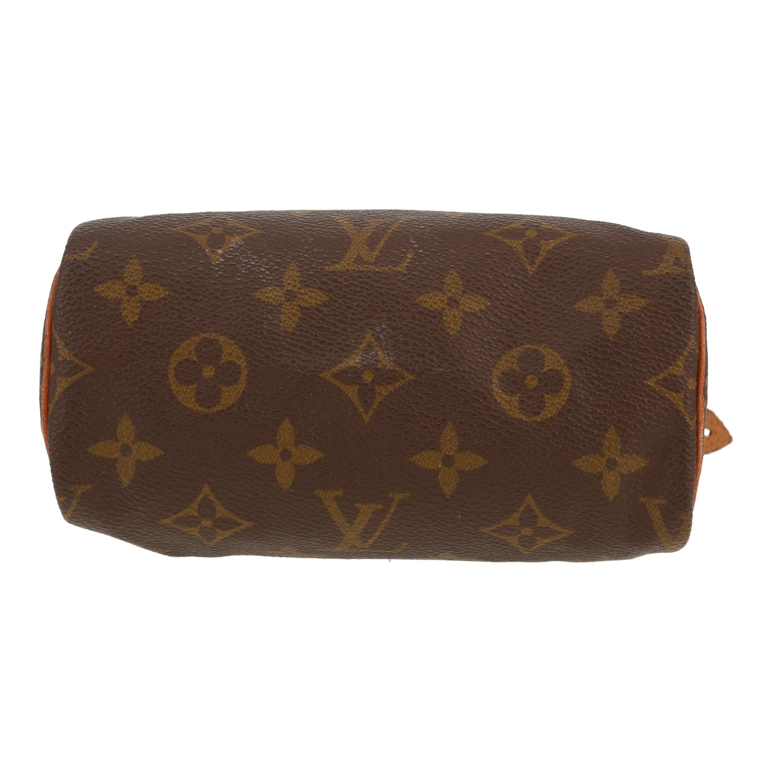 Sac à main Louis Vuitton  Nano Speedy en toile monogram marron et cuir naturel - Detail D1