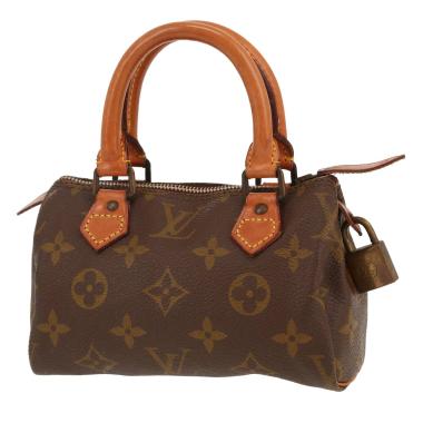 Louis Vuitton Nano Speedy handbag in brown Monogram canvas and natural leather