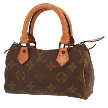Bolso de mano Louis Vuitton  Nano Speedy en lona Monogram marrón y cuero natural