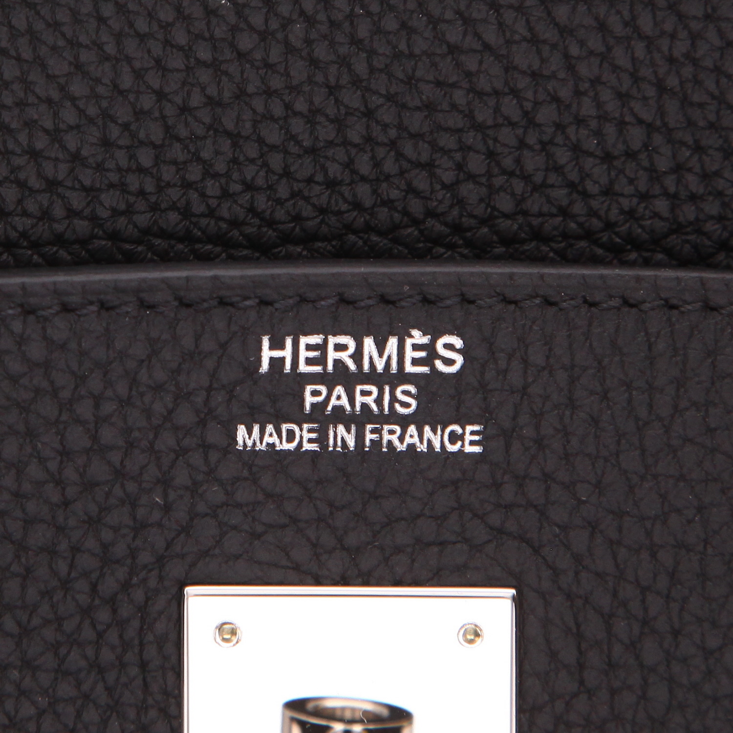 Bolso de mano Hermès  Birkin 40 cm en cuero togo negro - Detail D2