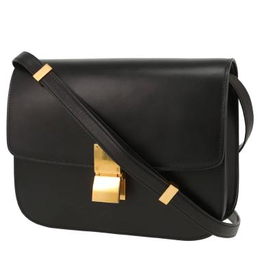 Bolso de mano Celine  Classic Box en cuero negro