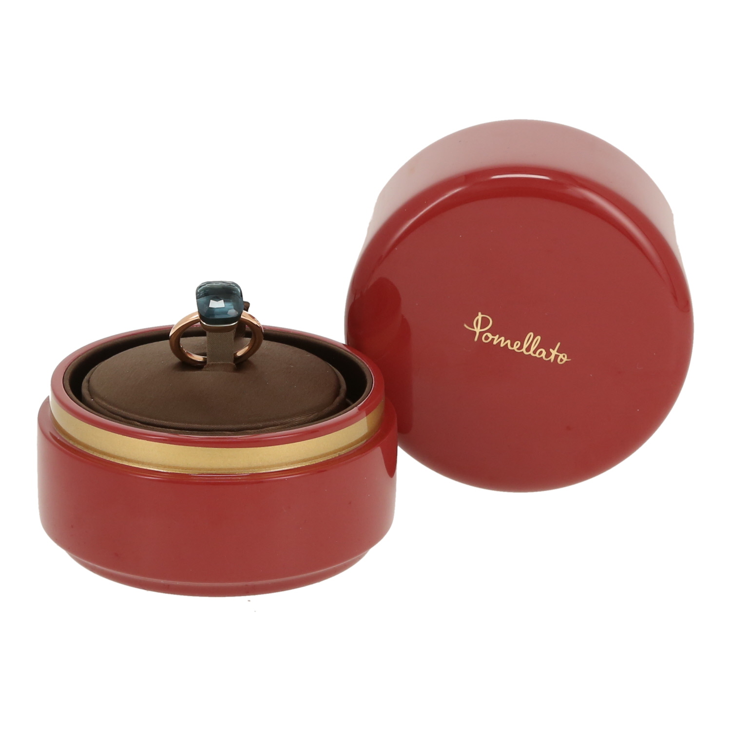 Bague Pomellato Nudo Classic en or rose et topaze blue london - Detail D2