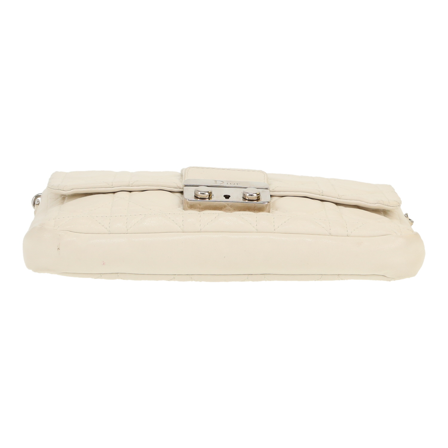 Dior  Promenade shoulder bag  in white leather cannage - Detail D1