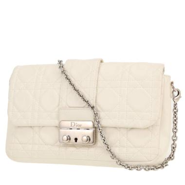Borsa a tracolla Dior  Promenade in pelle cannage bianca