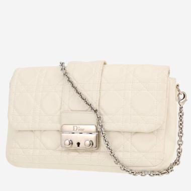 Bolso bandolera Dior  Promenade en cuero cannage blanco