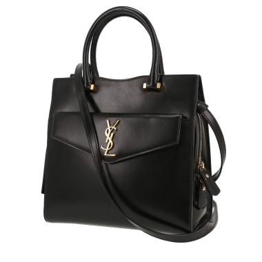 Bolso de mano Saint Laurent  Uptown en cuero negro