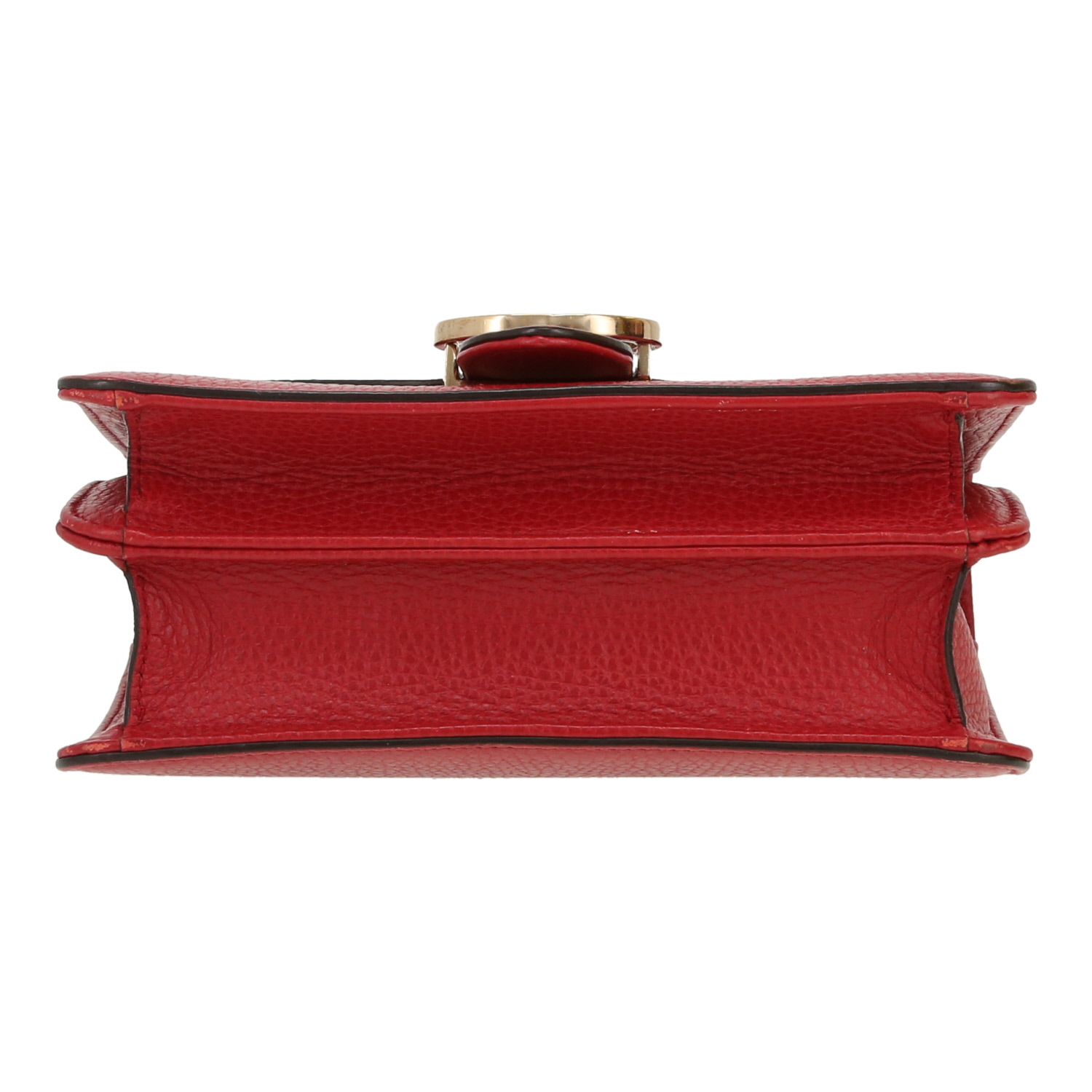 Sac bandoulière Gucci  Interlocking G en cuir grainé rouge - Detail D1