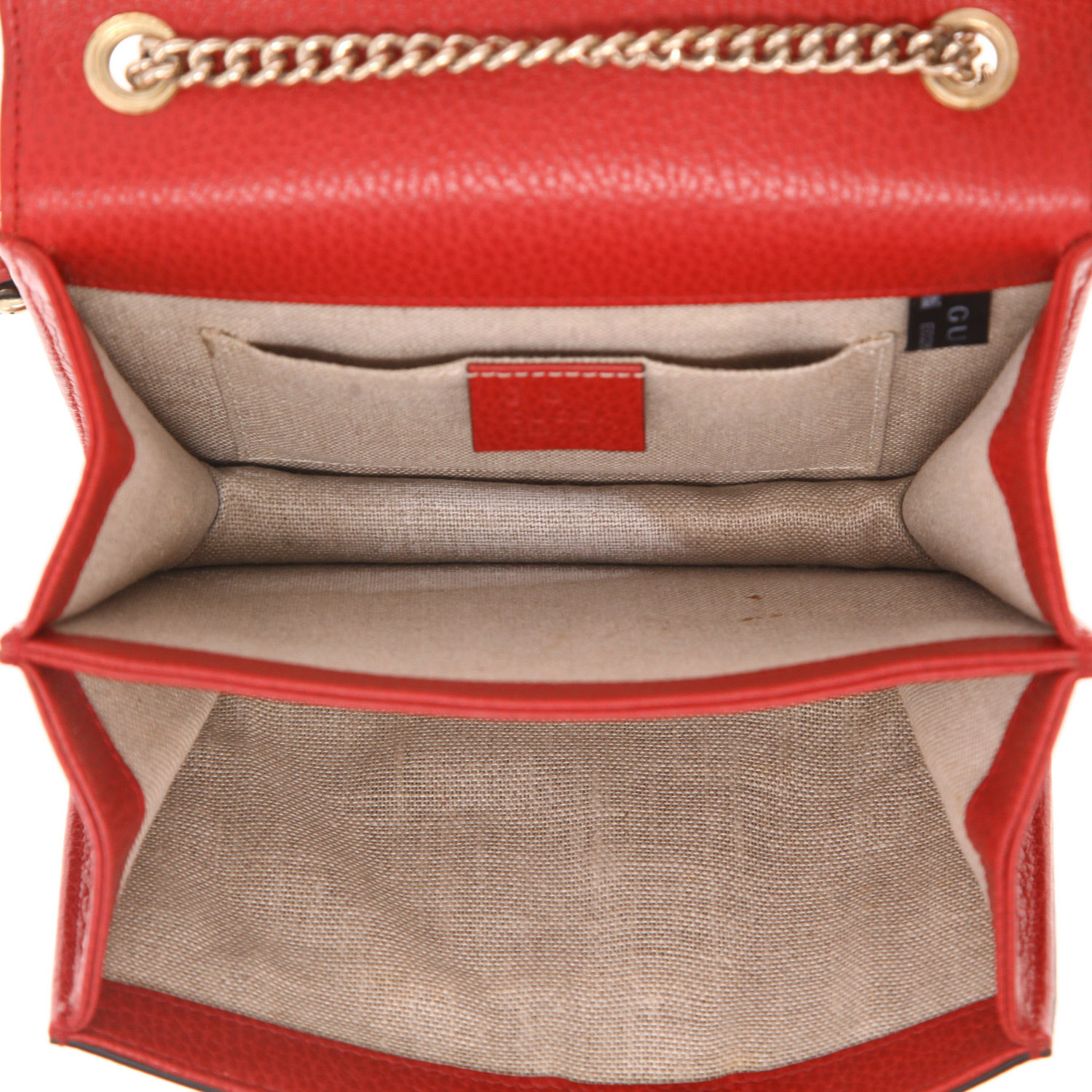 Sac bandoulière Gucci  Interlocking G en cuir grainé rouge - Detail D3