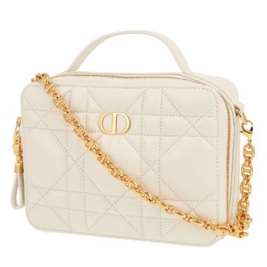 Sac bandoulière Dior  Box 30 Montaigne en cuir cannage blanc