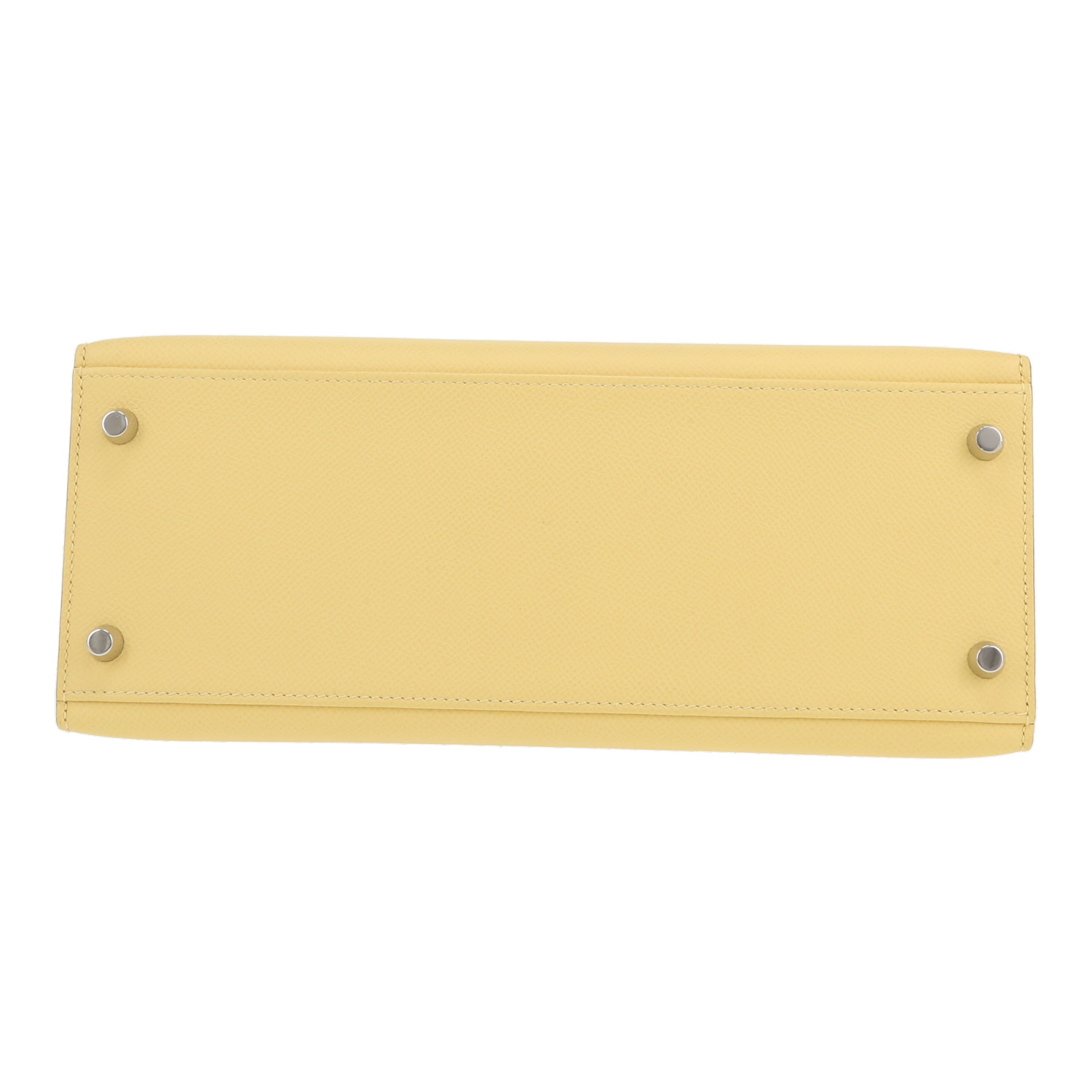 Sac à main Hermès  Kelly 28 cm en cuir epsom Jaune Poussin - Detail D1