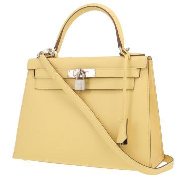 Sac à main Hermès  Kelly 28 cm en cuir epsom Jaune Poussin