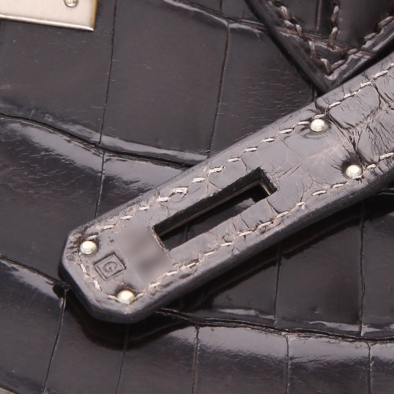 Borsa Hermès  Birkin 30 cm in coccodrillo niloticus nero - Detail D4