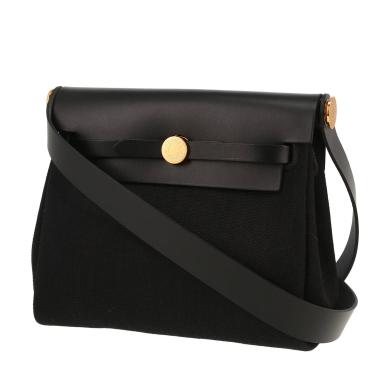 Borsa a tracolla Hermès  Mini Herbag in tela e pelle nera