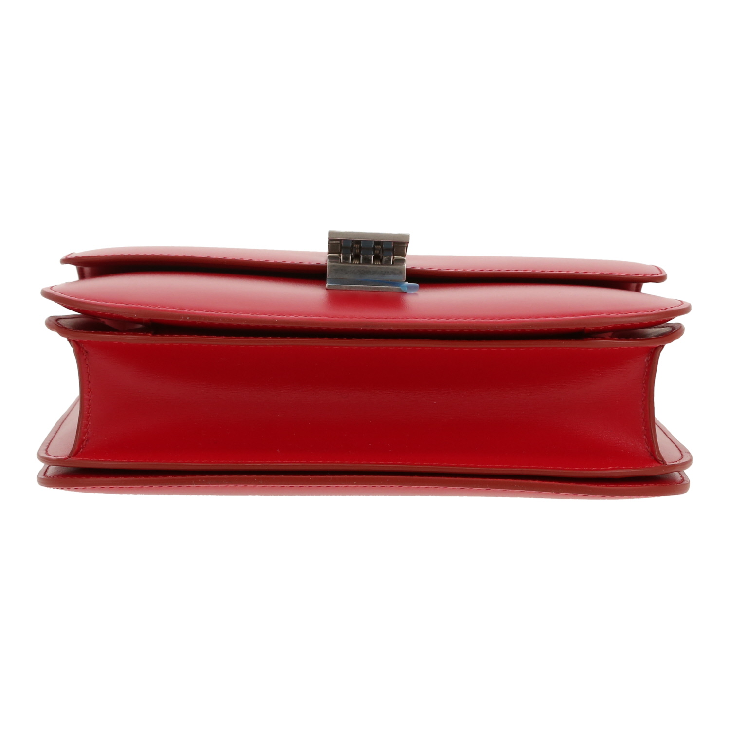 Borsa a tracolla Celine  Classic Box in pelle liscia rossa - Detail D1