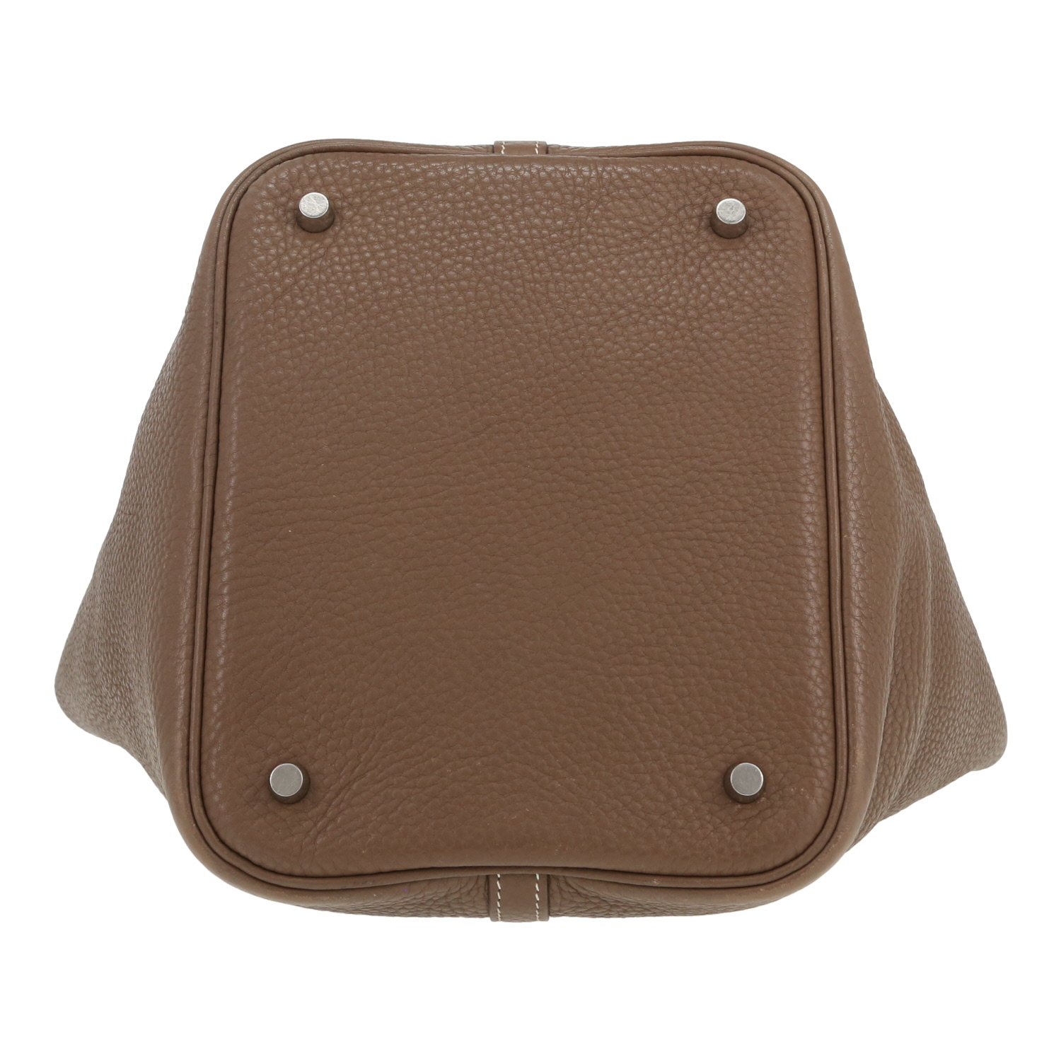 Sac à main Hermès  Picotin 22 cm en cuir taurillon clémence étoupe - Detail D1
