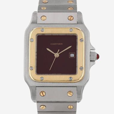 Montre Cartier Santos en or et acier Ref: Cartier - 2961  Vers 1990