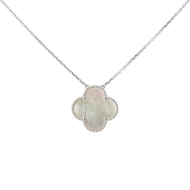 Van Cleef 
Arpels Magic Alhambra necklace in white gold and mother of pearl
