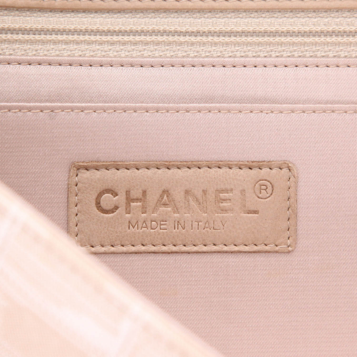 Borsa Chanel  Choco bar in tela beige - Detail D2