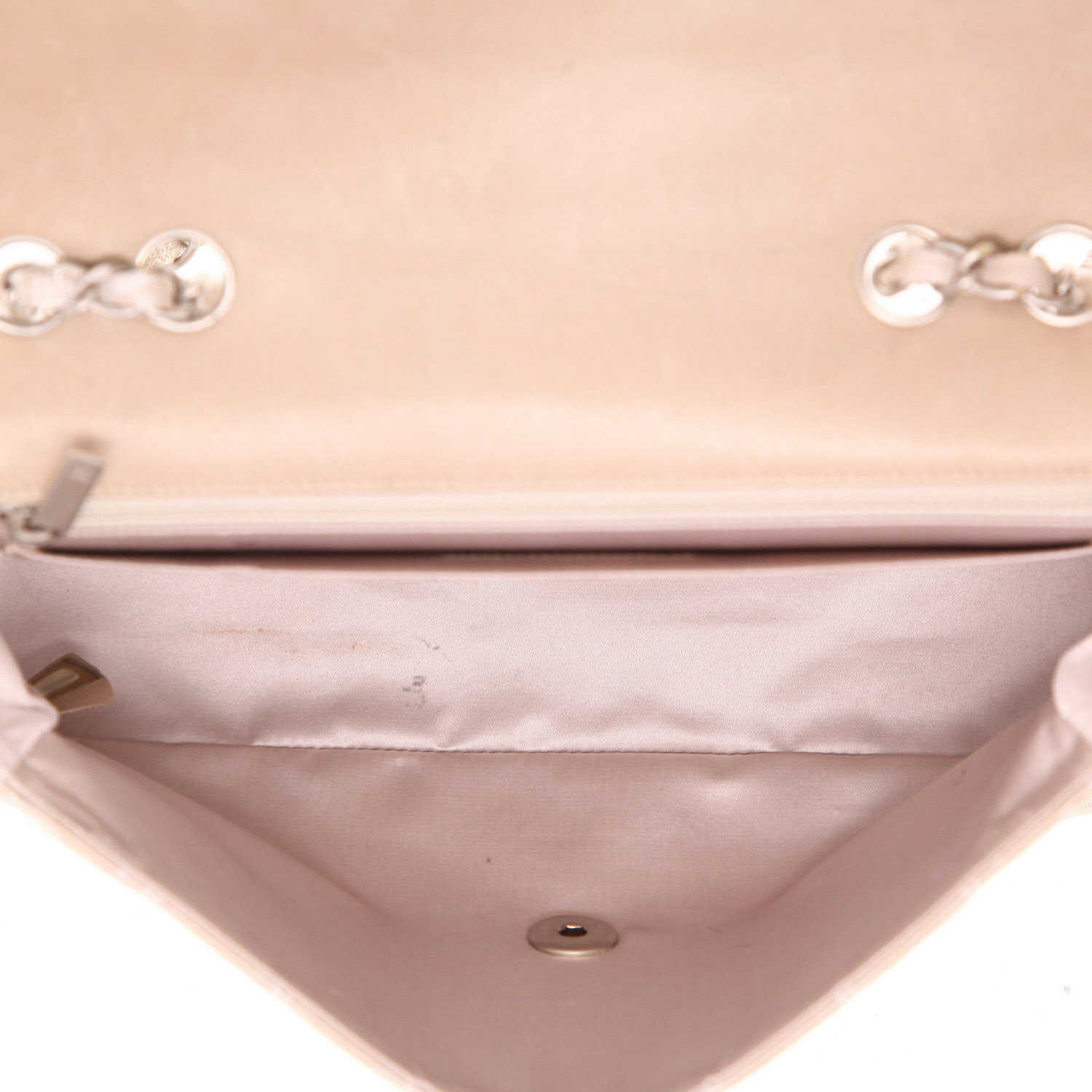 Chanel  Choco bar handbag  in beige canvas - Detail D3